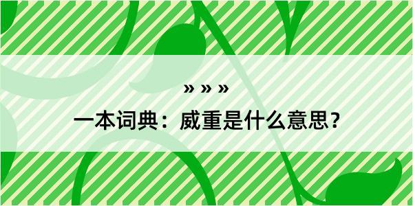 一本词典：威重是什么意思？