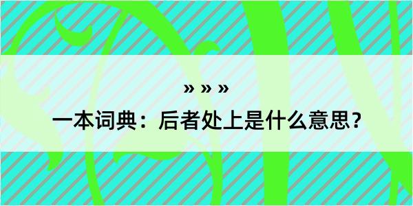 一本词典：后者处上是什么意思？