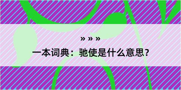 一本词典：驰使是什么意思？