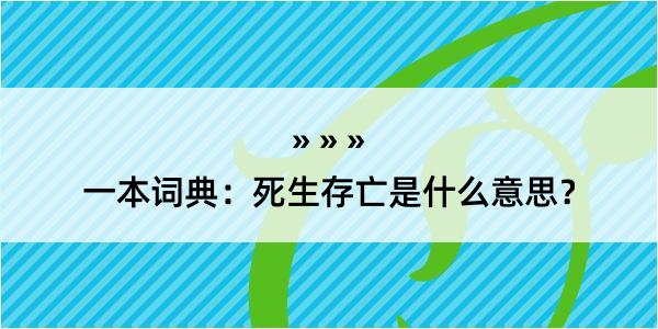 一本词典：死生存亡是什么意思？