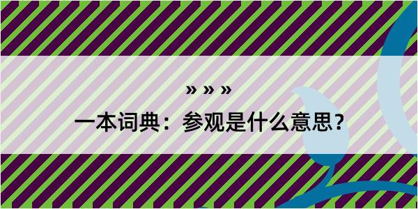 一本词典：参观是什么意思？