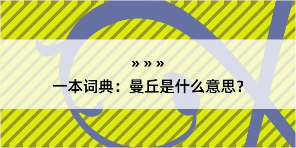 一本词典：曼丘是什么意思？