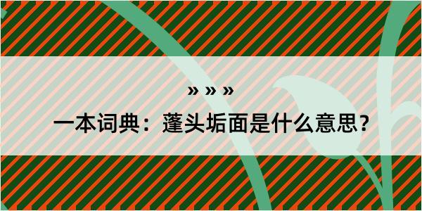 一本词典：蓬头垢面是什么意思？