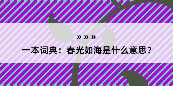 一本词典：春光如海是什么意思？