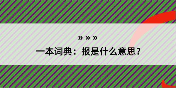 一本词典：报是什么意思？