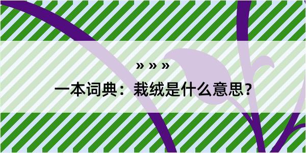 一本词典：栽绒是什么意思？