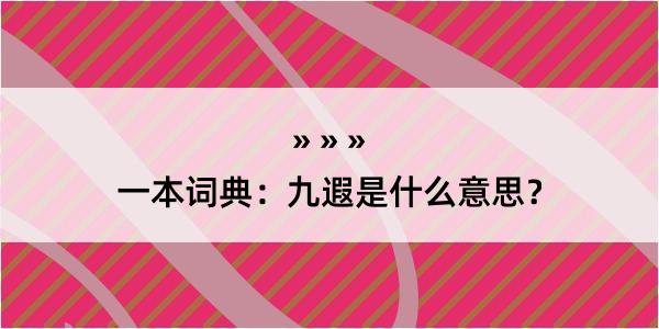 一本词典：九遐是什么意思？