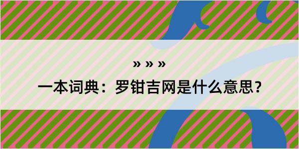 一本词典：罗钳吉网是什么意思？