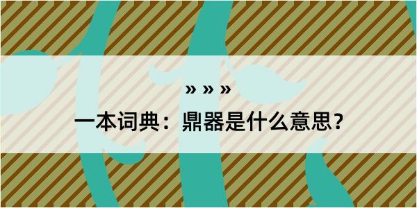 一本词典：鼎器是什么意思？