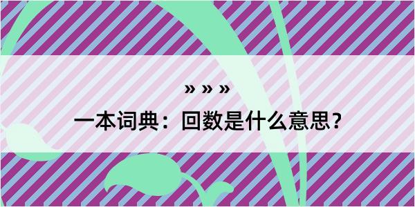 一本词典：回数是什么意思？