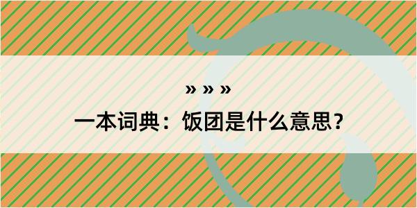 一本词典：饭团是什么意思？