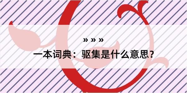 一本词典：驱集是什么意思？