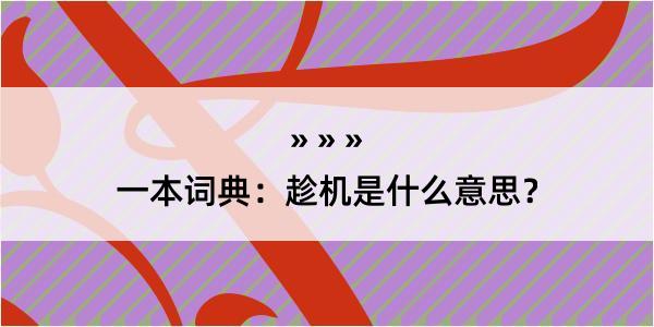 一本词典：趁机是什么意思？