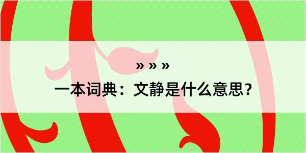 一本词典：文静是什么意思？