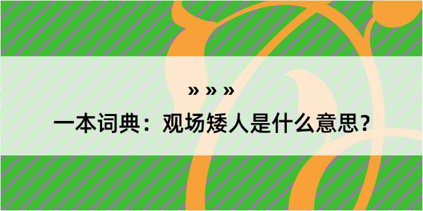 一本词典：观场矮人是什么意思？