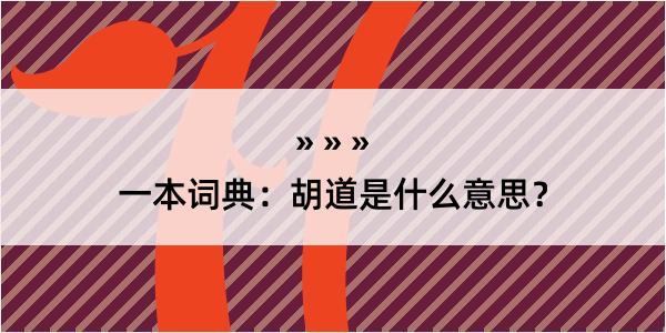 一本词典：胡道是什么意思？