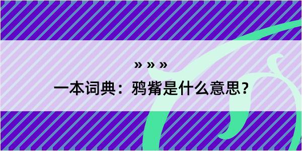 一本词典：鸦觜是什么意思？