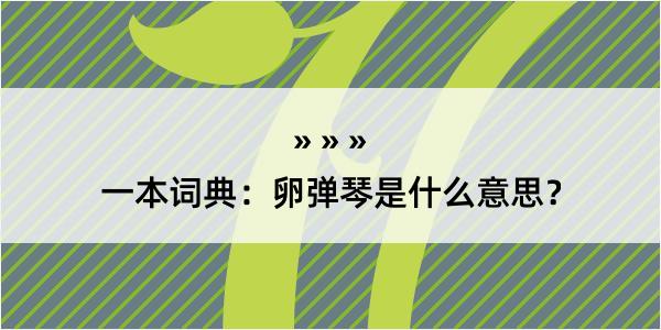 一本词典：卵弹琴是什么意思？