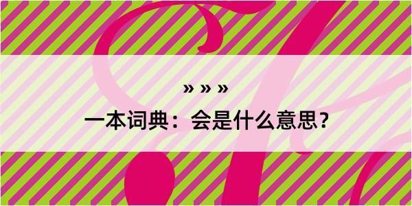 一本词典:会是什么意思?
