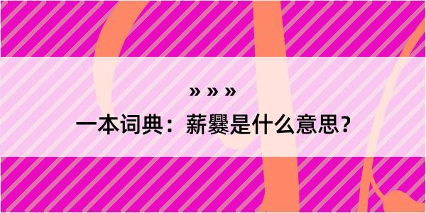 一本词典：薪爨是什么意思？