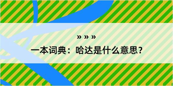 一本词典：哈达是什么意思？