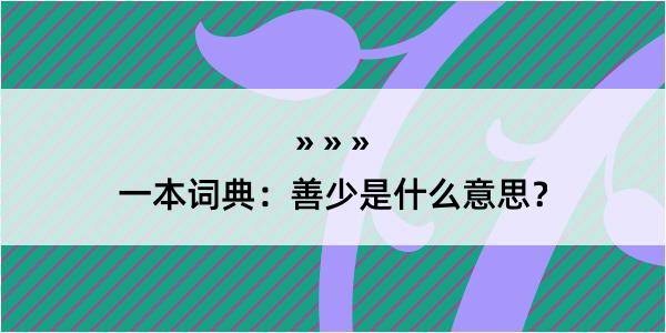 一本词典：善少是什么意思？