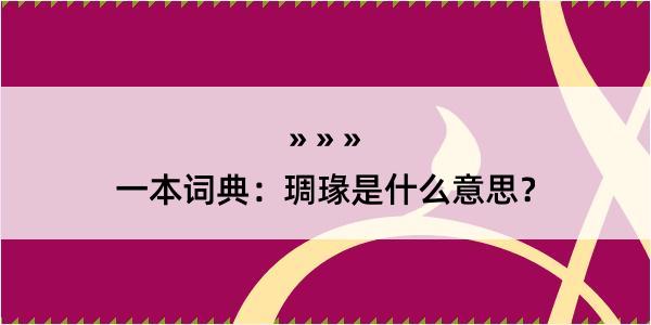 一本词典：琱瑑是什么意思？