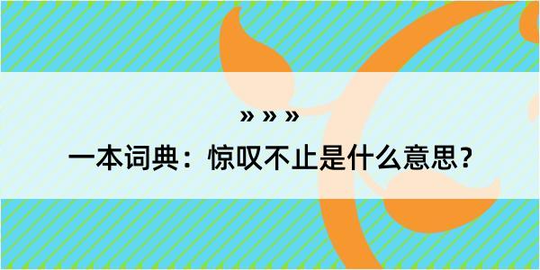 一本词典：惊叹不止是什么意思？