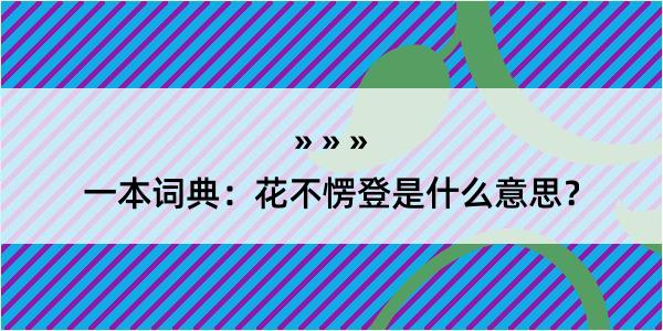 一本词典：花不愣登是什么意思？