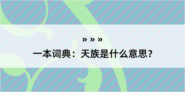 一本词典：天族是什么意思？