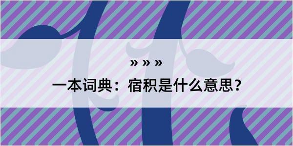 一本词典：宿积是什么意思？