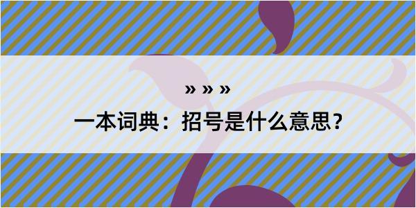 一本词典：招号是什么意思？