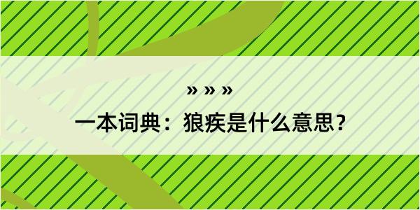 一本词典：狼疾是什么意思？