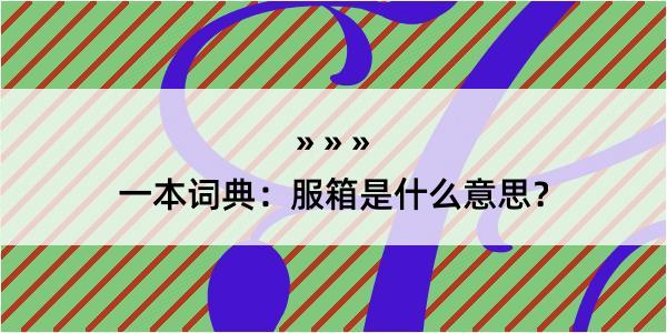 一本词典：服箱是什么意思？