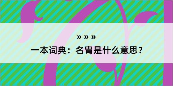 一本词典：名胄是什么意思？