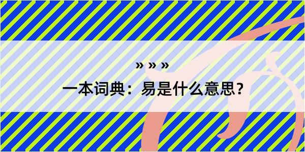 一本词典：易是什么意思？