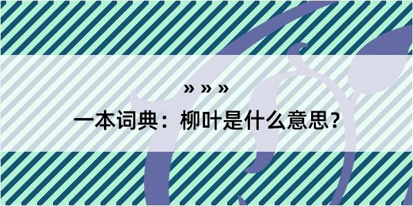 一本词典：柳叶是什么意思？