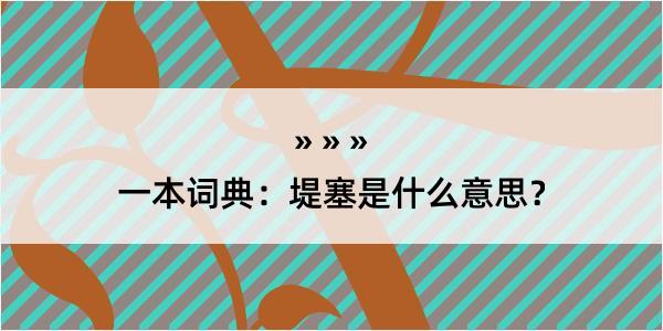 一本词典：堤塞是什么意思？