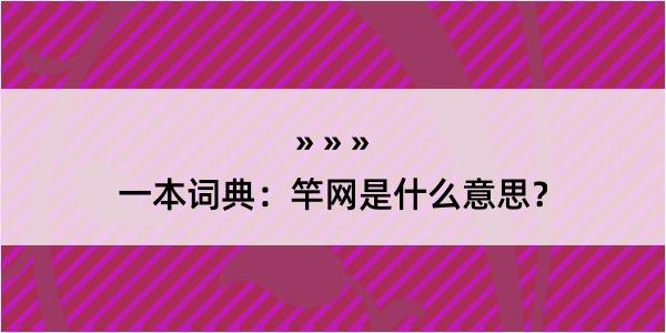 一本词典：竿网是什么意思？