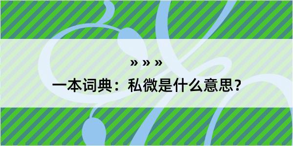 一本词典：私微是什么意思？