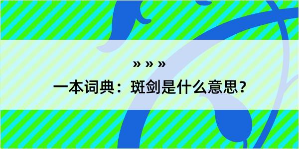 一本词典：斑剑是什么意思？