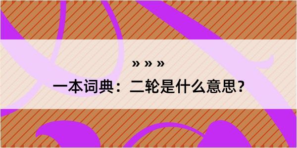 一本词典：二轮是什么意思？