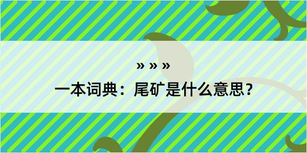 一本词典：尾矿是什么意思？