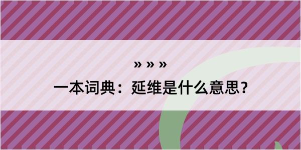 一本词典：延维是什么意思？