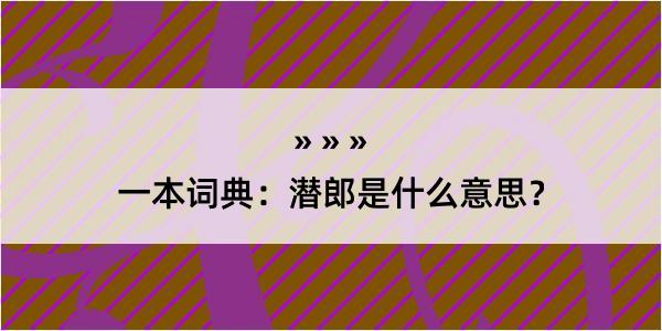 一本词典：潜郎是什么意思？