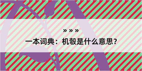 一本词典：机彀是什么意思？