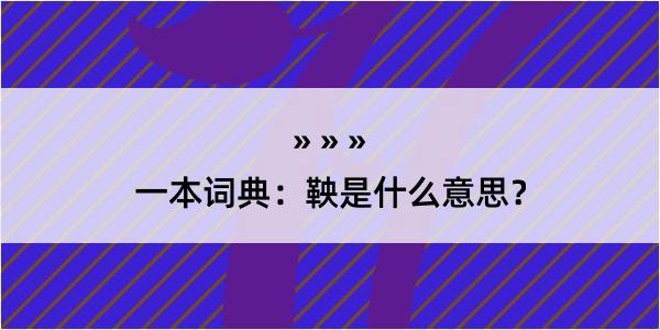 一本词典：鞅是什么意思？