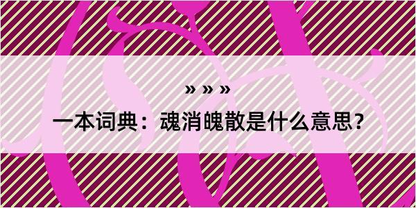 一本词典：魂消魄散是什么意思？