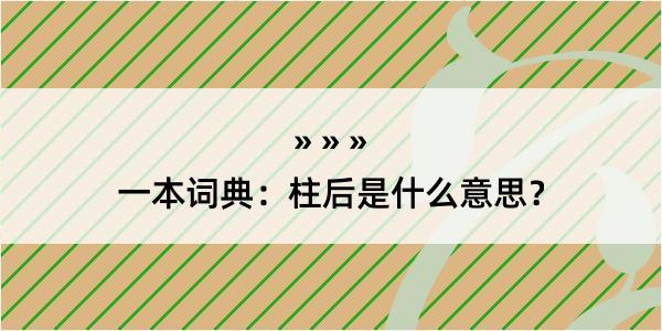 一本词典：柱后是什么意思？