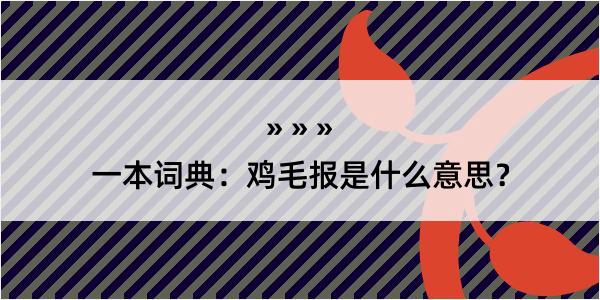 一本词典：鸡毛报是什么意思？